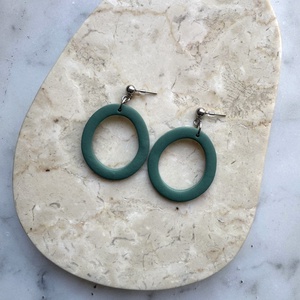 Ovális  bedugós fülbevaló - lagúna - Meska.hu