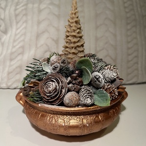 Gyertyás asztaldísz - karácsony - adventi díszek - adventi asztaldísz - Meska.hu
