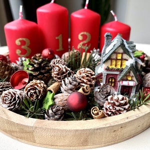  DIY Adventi tálca - otthon & életmód - dekoráció - asztal és polc dekoráció - asztaldísz - Meska.hu