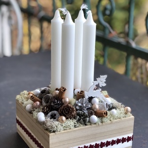 Adventi asztaldísz fadobozban - Meska.hu