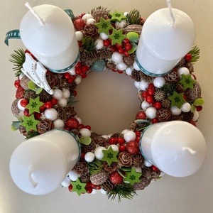 Hópehely adventi koszorú - otthon & életmód - dekoráció - asztal és polc dekoráció - asztaldísz - Meska.hu