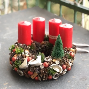Adventi koszorú fenyővel - Meska.hu