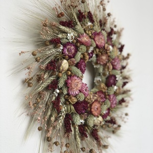  Színes kopogtató szalmarózsával - otthon & életmód - dekoráció - ajtó- és ablak dekoráció - ajtódísz & kopogtató - Meska.hu