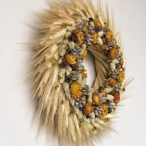 Sárguló kalászos kopogtató - otthon & életmód - dekoráció - ajtó- és ablak dekoráció - ajtódísz & kopogtató - Meska.hu