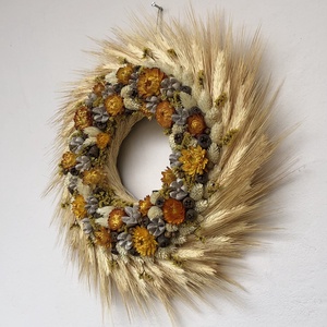 Sárguló kalászos kopogtató - otthon & életmód - dekoráció - ajtó- és ablak dekoráció - ajtódísz & kopogtató - Meska.hu