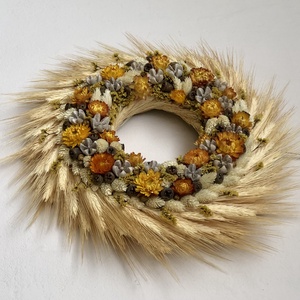 Sárguló kalászos kopogtató - otthon & életmód - dekoráció - ajtó- és ablak dekoráció - ajtódísz & kopogtató - Meska.hu