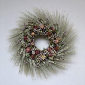 Színes kalászos kopogtató - otthon & életmód - dekoráció - ajtó- és ablak dekoráció - ajtódísz & kopogtató - Meska.hu