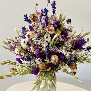  Esküvői csokor szárazvirágokból, Esküvő, Menyasszonyi- és dobócsokor, Virágkötés, MESKA