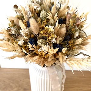 Szárazvirágcsokor, Esküvő, Menyasszonyi- és dobócsokor, Virágkötés, MESKA