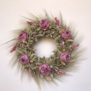 Rózsa-zöld kopogtató - otthon & életmód - dekoráció - ajtó- és ablak dekoráció - ajtódísz & kopogtató - Meska.hu