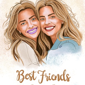 Best Friends illusztráció, Művészet, Grafika & Illusztráció, Digitális, Fotó, grafika, rajz, illusztráció, MESKA