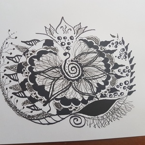 Virágzás fekete tusrajz , Művészet, Grafika & Illusztráció, Egyéb rajzok, Fotó, grafika, rajz, illusztráció, MESKA