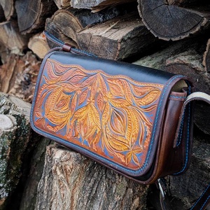 Bőrműves táska  - táska & tok - kézitáska & válltáska - alkalmi táska - Meska.hu