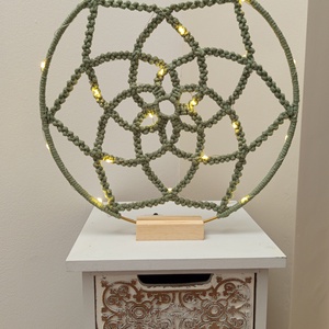 Egyedi,  kézzel csomózott makramé tündérfény dekoráció  - otthon & életmód - dekoráció - spiritualitás - mandala - Meska.hu