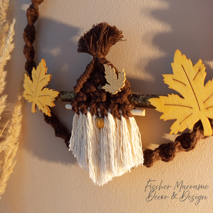 Őszi manó ajtódísz , Otthon & Életmód, Dekoráció, Fali és függő dekoráció, Falra akasztható dekor, Csomózás, MESKA