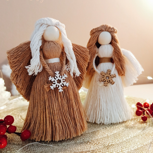 Makram angyalka , Karácsony, Karácsonyi lakásdekoráció, Karácsonyi lakásdíszek, Csomózás, MESKA