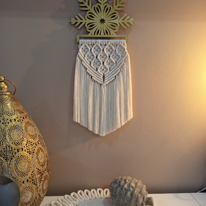 Makram ajtódísz , Karácsony, Karácsonyi lakásdekoráció, Karácsonyi ajtódíszek, Csomózás, MESKA