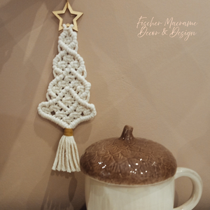 Makram fenyőfa  - karácsony - karácsonyi lakásdekoráció - karácsonyi lakásdíszek - Meska.hu