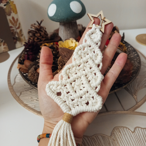 Makram fenyőfa , Karácsony, Karácsonyi lakásdekoráció, Karácsonyi lakásdíszek, Csomózás, MESKA