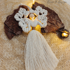 Makram angyalka , Karácsony, Karácsonyi lakásdekoráció, Karácsonyi lakásdíszek, Csomózás, MESKA