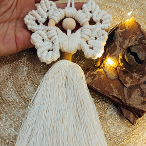 Makram angyalka  - karácsony - karácsonyi lakásdekoráció - karácsonyi lakásdíszek - Meska.hu