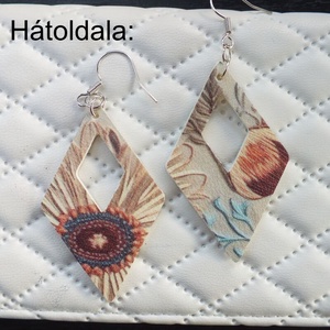 Fülbevaló, 5 cm, rombusz alakú - ékszer - fülbevaló - csillár fülbevaló - Meska.hu