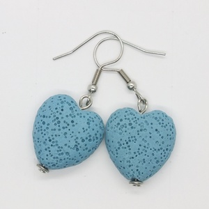 Lávakő fülbevaló, 1 pár a választott színben - ékszer - fülbevaló - lógó fülbevaló - Meska.hu