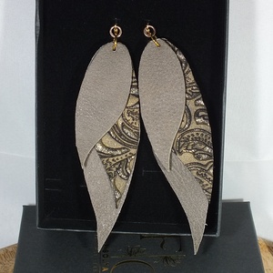 Kávébarna Fisolya fülbevaló - 12 cm - ékszer - fülbevaló - lógó fülbevaló - Meska.hu