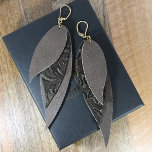 Kávébarna Fisolya fülbevaló - 12 cm - ékszer - fülbevaló - lógó fülbevaló - Meska.hu