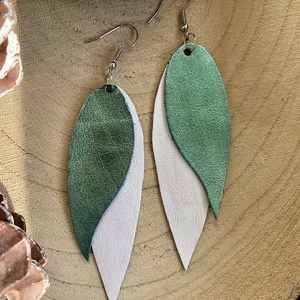 Bőr fülbevaló, 10 cm - Meska.hu