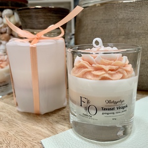 Illatgyertya, tavaszi virágok - otthon & életmód - gyertya, illat, aroma - gyertya - Meska.hu