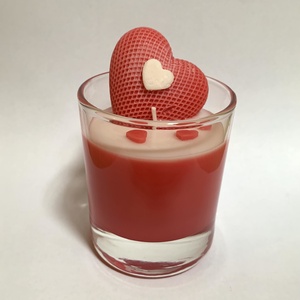 Illatgyertya, tulipán illat, piros, szíves, Otthon & Életmód, Gyertya, illat, aroma, Gyertya, Gyertya-, mécseskészítés, MESKA