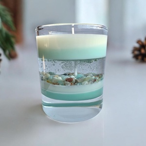 Fenyő illatú gyertya aventurin ásvánnyal - otthon & életmód - gyertya, illat, aroma - gyertya - Meska.hu