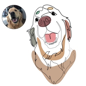 Egy vonalas kisállat portré - digitális , Művészet, Grafika & Illusztráció, Művészi nyomat, Fotó, grafika, rajz, illusztráció, MESKA