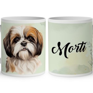 Névvel kérhető - Barna Shih tzu portré mintás bögre, Otthon & Életmód, Konyhafelszerelés, tálalás, Tálalás, Bögre & Csésze, , MESKA
