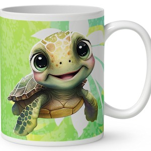 Névvel kérhető - Pálmafás cuki teknős mintás bögre - otthon & életmód - konyhafelszerelés, tálalás - tálalás - bögre & csésze - Meska.hu