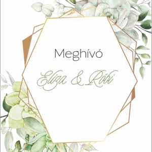 Zöld leveles esküvői meghívó - Meska.hu