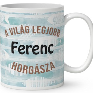Névvel kérhető - Horgász manó esőben mintás bögre - otthon & életmód - konyhafelszerelés, tálalás - tálalás - bögre & csésze - Meska.hu