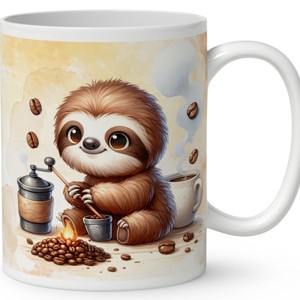 Névvel kérhető - Kávés lajhár és frissen pörkölt kávé mintás bögre - otthon & életmód - konyhafelszerelés, tálalás - tálalás - bögre & csésze - Meska.hu