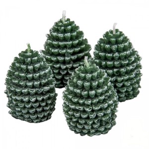 Kontúrozott toboz gyertya kicsi 52x70 mm - sötét zöld szett - kellékek & szerszámok - dekorációs kellékek - dekorációs gyertya - Meska.hu