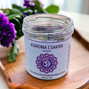 Korona csakra gyertya, Otthon & Életmód, Gyertya, illat, aroma, Gyertya, Gyertya-, mécseskészítés, MESKA