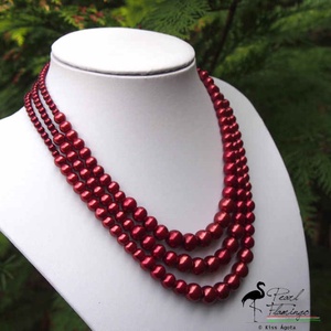 3 soros üveg tekla kaláris - ékszer - nyaklánc - párhuzamos nyaklánc - Meska.hu