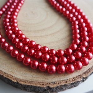 Bordó tekla kaláris - 3 soros   KÉSZEN - ékszer - nyaklánc - párhuzamos nyaklánc - Meska.hu