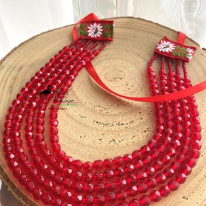 Kaláris szett fülbevalóval, nyaklánccal és franciacsattal KÉSZEN - ékszer - nyaklánc - párhuzamos nyaklánc - Meska.hu