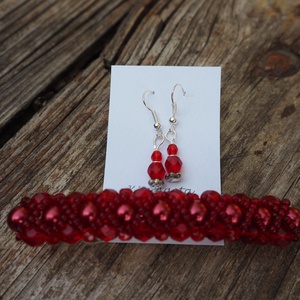 Népi jellegű francia csat és fülbevaló KÉSZEN - ékszer - ékszerszett - Meska.hu