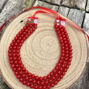 Piros tekla kaláris - 3 soros   KÉSZEN - Meska.hu