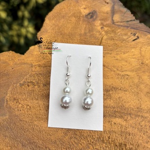 Szép kis fehér fülbevaló szett KÉSZEN - Meska.hu