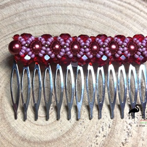 Népi jellegű kontyfésű és hozzá illő fülbevaló szett KÉSZEN, Ékszer, Fülbevaló, Lógó fülbevaló, Gyöngyfűzés, gyöngyhímzés, MESKA