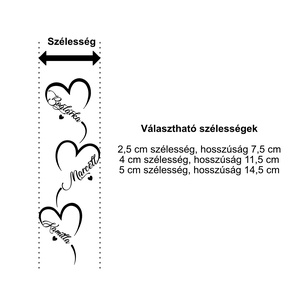 Lemosható Egyedi Tetoválás, Szív saját névvel (3 db) - művészet - grafika & illusztráció - művészi nyomat - Meska.hu