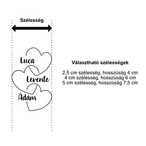 Lemosható Egyedi Tetoválás, Három szív benne nevek (3 db) - művészet - grafika & illusztráció - művészi nyomat - Meska.hu